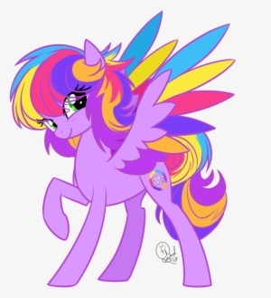 Basykail, Colored Wings, Female, Mare, Multicolored - Pony
