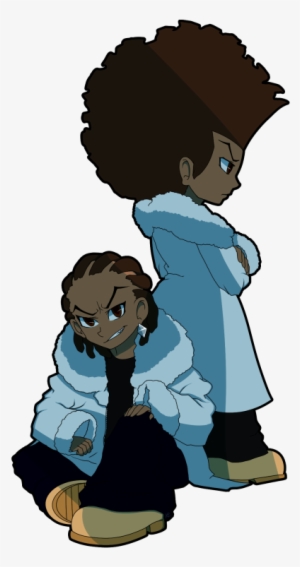 Huey And Riley Charcoal Art, Afro Art, Aaron Mcgruder, - Boonducks Huey