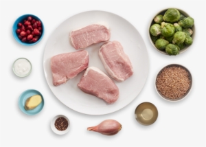 Seared Pork Chops With Farro, Brussels Sprouts & Cranberry - Pork Chop