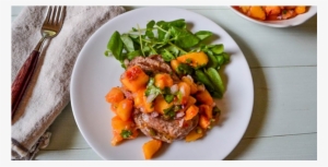 Grilled Pork Chops With Peach And Jalapeno Salsa - 2b Mindset Portion Plates