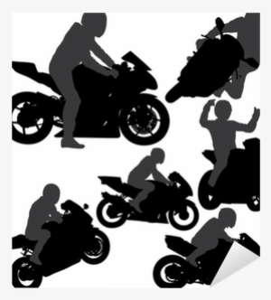 Motorcycle Rider Silhouettes Set - Motorcycles Rider Vector
