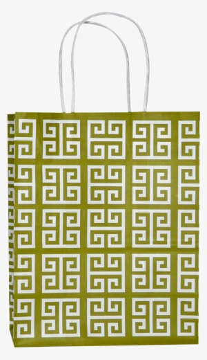 Greek Key Green Cub Totes
