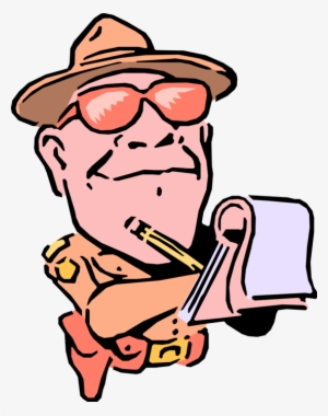 Vector Illustration Of Highway Patrolman Policeman - Traffic Ticket