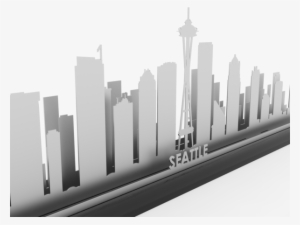 Seattle Skyline In Black