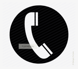 Vector Icon Of Telephone Receiver Against Circle - Phone Label