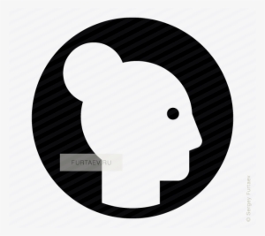 Vector Icon Of Female Profile Against Circle - Emblem