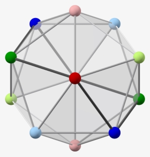 Icosahedron With Colored Vertices, 5-fold Dark - Vertex