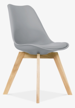 Silla Torre De Diseño Nórdico, Cojín Gris - Plastic Chairs Wooden Legs