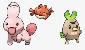 “ Baby Forms Of Lickitung, Krabby, And Farfetch'd - Cartoon
