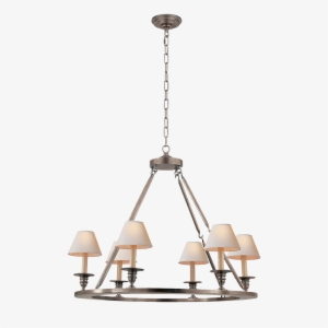 Round Flat Line Chandelier In Antique Nickel - Visual Comfort E.f. Chapman Round Flat Line Chandelier