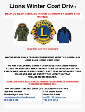 Support The Lions Club Winter Coat Drive - Lions Club
