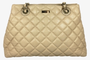 Kate Spade Beige Leather Quilted Handbag - Handbag