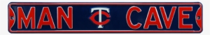 Minnesota Twins “man Cave” Authentic Street Sign - Minnesota Twins Navy 6" X 36" Man Cave Steel Street