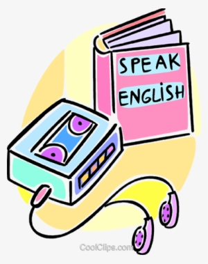Learning To Speak English Using Tapes Royalty Free - English Clipart Png