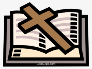 Bible And Cross Royalty Free Vector Clip Art Illustration - Bible