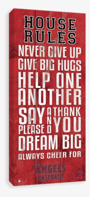 Los Angeles Angels House Rules - Los Canvases By Scoreart - Los Angeles Dodgers House