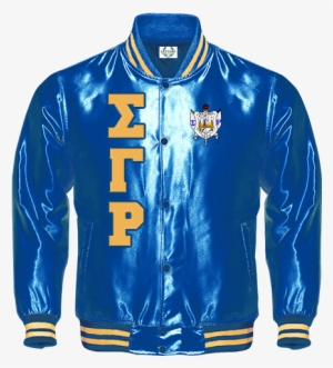 Sigma Gamma Rho Satin Baseball Bomber Jacket - Sgrho