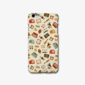 Vintage Elements Pattern Iphone 6 Plus Case - Vintage Pattern Of Hipster Elements Typewriter Guitar