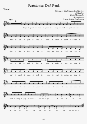 Daft Punk Tenor Sheet Music For Piano Musescore - Count On Me Classical Guitar