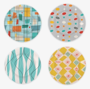 Yesteryear Melamine Plate Set - Punch Studio Retro Dessert Plates