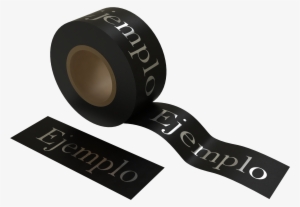 Marquillas En Cinta Negra Con Impresión Plateada O - Printing