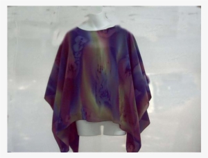 Silk Poncho Woman's Poncho - Purple, Burgundy & Yellow Silk Poncho By Galilee