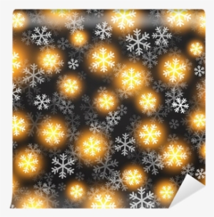 Vector Background With Golden Falling Snow On Black - Snow