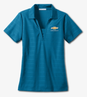 Ladies Horizontal Texture Polo Blue - Active Shirt