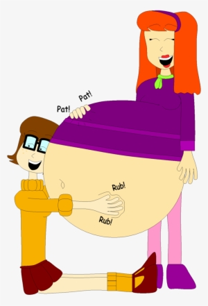 Deviantart Rubbing Belly Clipart Daphne Velma Dinkley - Deviantart Rubbing Belly