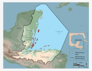 Mexico, Belize, Guatemala And Honduras, Committed To - Mesoamerican Reef Location