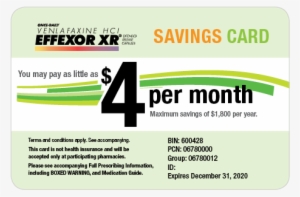 Learn How To Activate The Effexor Xr Copay Savings - Effexor