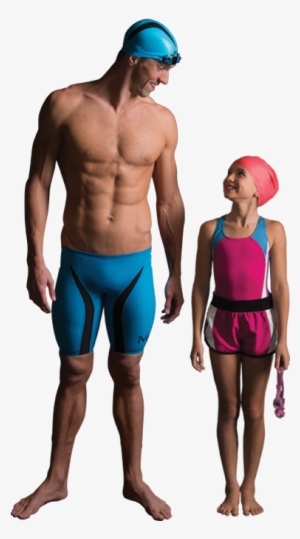 Michael Phelps Standing Next To Young Girl - Michael Phelps Standing Straight