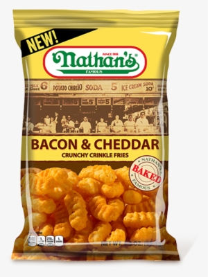 Bacon & Cheddar Crunchy Crinkle Fries - Nathans Bacon And Cheddar Crinkle Fries - 2 Oz.