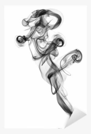 Vinilo Pixerstick Humo Negro Aislado En Fondo Blanco - White