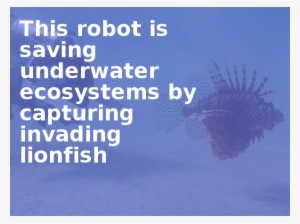 This Robot Is Saving Underwater Ecosystems By Capturing - Life Long Learner