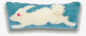 Bunny Rabbit Knitted Pincushion With Fluffy Tail - Pincushion