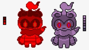Lava And Dark Marshadow - Pixel Art