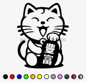 Jdm Decals - Chinese Lucky Cat Outline