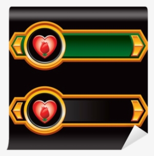 Heart And Rose Green And Black Arrows Wall Mural • - Blue