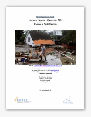University Of Florida Presents A Report On Hurricane - Damage From Hurricane Florence