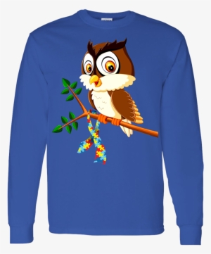 Owl Autism G540 Gildan Ls T Shirt - Hoot Owls Of The Forest Coloring Book