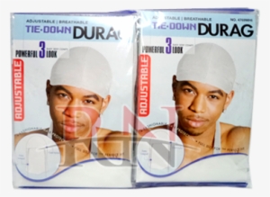 Tie-down Durag White - Breathable Durag For Men One Size Fits All Black