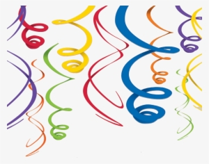 Amscan Rainbow Hanging 12 Swirls Decorations - 55cm