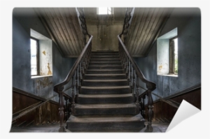 Wooden Staircase In An Abandoned House Wall Mural • - Stairs