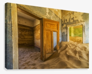 Sand In The Rooms Of A Colourful And Abandoned House