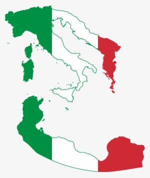85kib, 861x1024, Greater Italy Map - Italy Flag Map