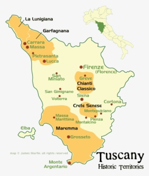 Tuscany Historic Territories Map - Tuscany Map Italy