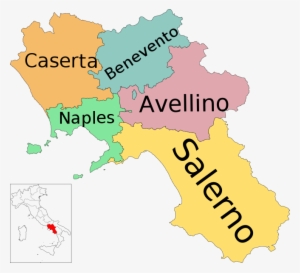 Map Of Region Of Campania, Italy, With Provinces - Campania Map