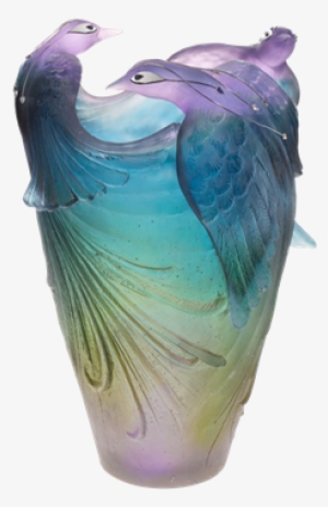 Daum Birds Of Paradise Jewels Vase