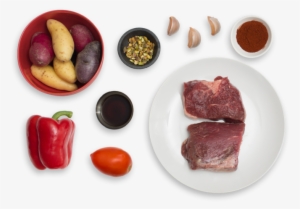 Seared Steaks With Romesco Sauce & Roasted Potatoes - Red Meat